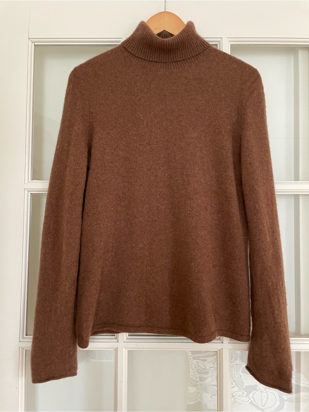 Sutton Studio 100% cashmere caramel brown turtleneck sweater women's XL